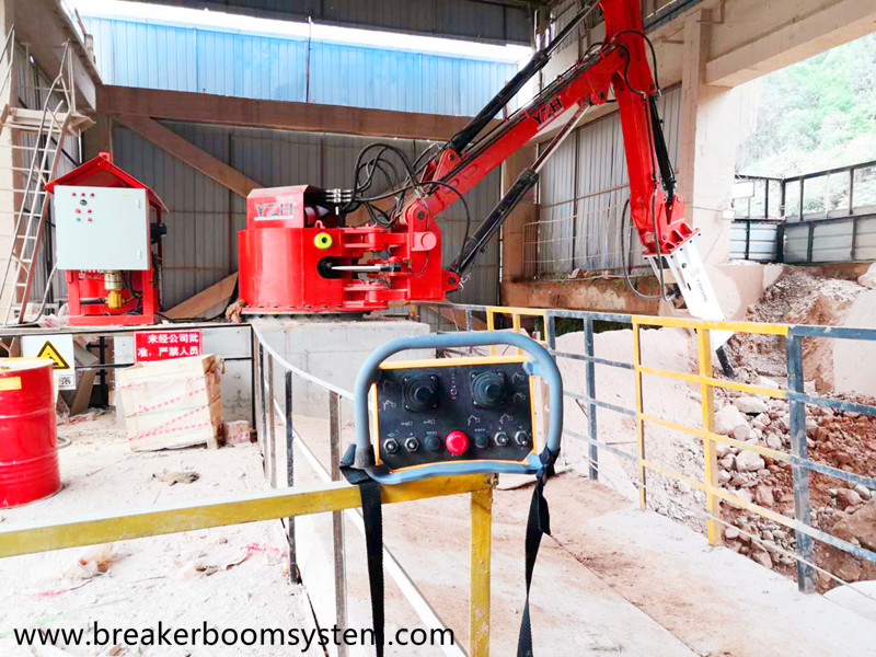 Stationary Pedestal Rock Breaker Boom System for Gyratory Crusher