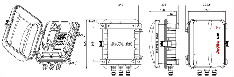 Explosion proof intercom telephone with protective cover dustproof industrial telephoneJWBT830