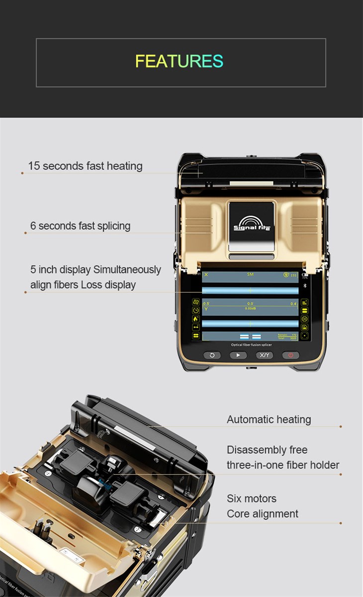 Signal Fire AI8C 6 Seconds Splicing Optical Fiber Splicing Machine Fusion splicer