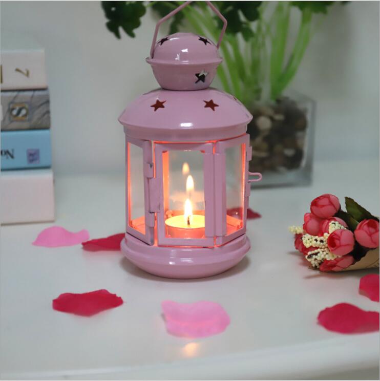 Portable Metal Hanging Lantern Iron Art Star Candle Lamp for FestivalChristmas Decoration