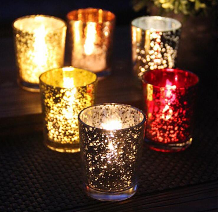 Star mercury glass candle holderjarcup tealight holder for wedding gift