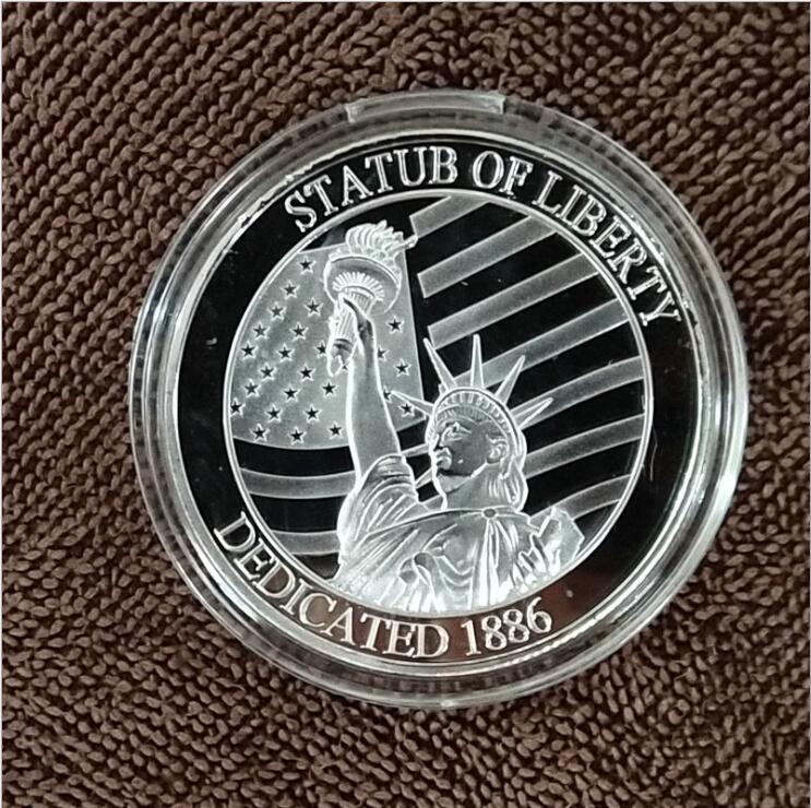 Gold and silver Souvenir coin statue of liberty tourism souvenir