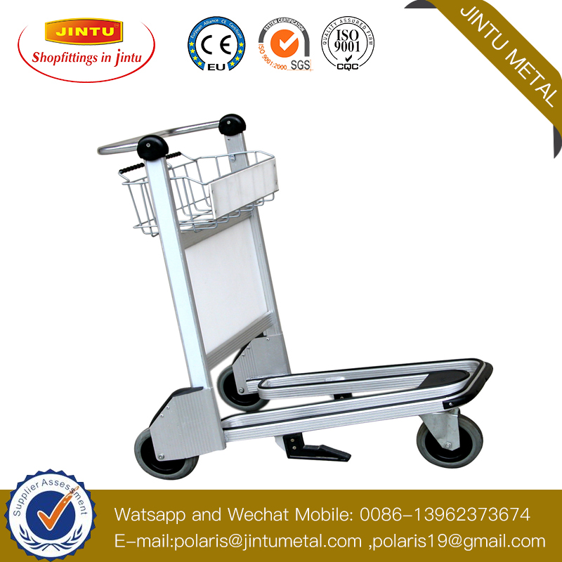 3 Wheels Loading 250kg Aluminum Alloy Airport Trolley