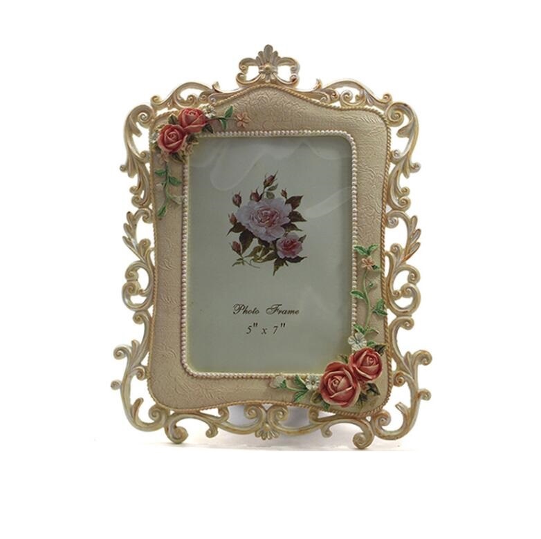 Rose Flowers Polyresin Standing 6inch Picture Photo Frame