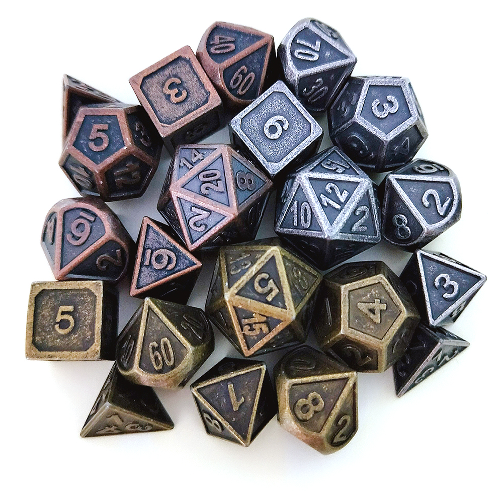 we custom metal D4D6D8D10D12D20 and more black and white or other color dice