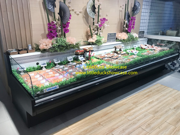 Supermarket Fresh Meat Showcase Seafood Display Chiller Refrigerated Cabinet