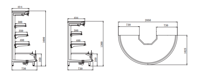 Supermarket Retail Island Refrigerated Display Cabinet