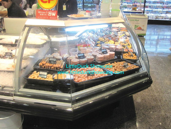 Supermarket Service Counter Hot Food Display Cabinet