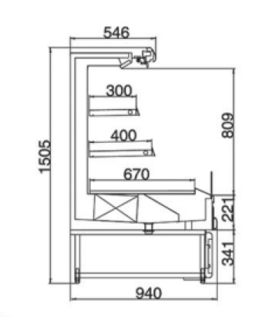 Supermarket Upright Refrigerated Showcase Vegetable Fruit Cabinet