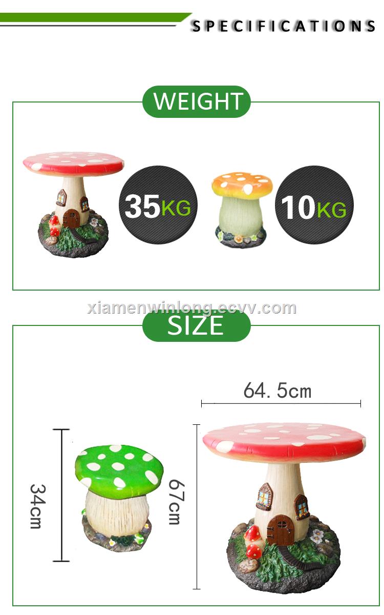 mushroom garden table set for outdoor