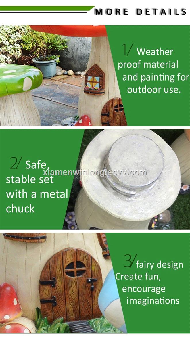 mushroom garden table set for outdoor