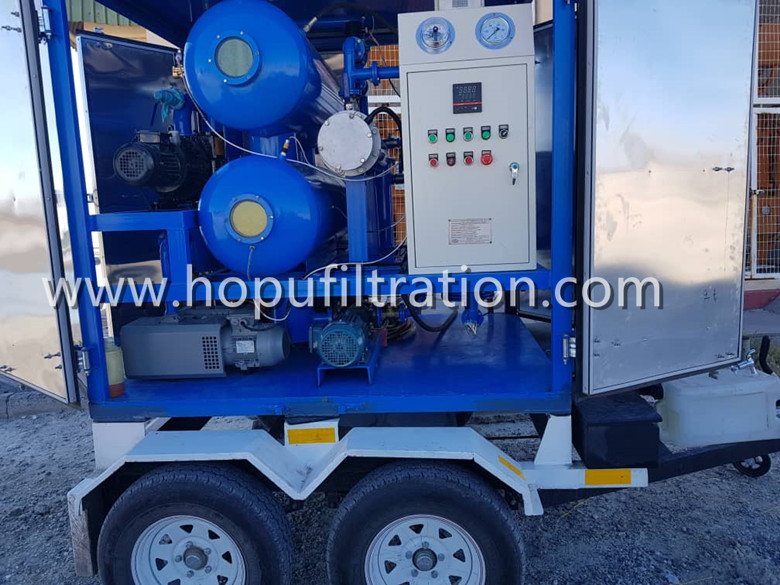 Fully enclosed trailer movable transformer oil processing and filtration machinerainproof easy to transport