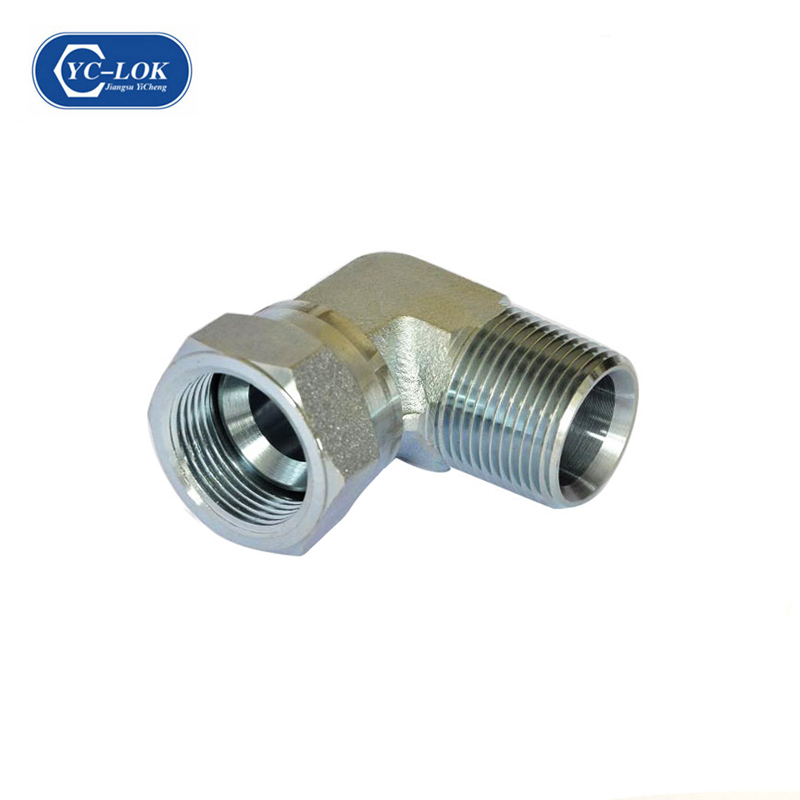 Hydraulic hose adapter 1E9 90 Degree Elbow Metric Male ORing Quick release coupling