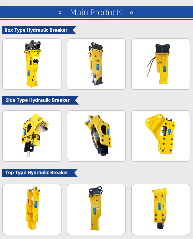 Backhoe Loader Hydraulic Jack Hammer Rock Breaker for Excavator Construction Machinery Parts