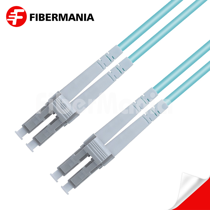 1m LCUpcLCUpc Duplex 10g Om3 50125 Multimode Ofnr Fiber Optic Patch Cable 30mm Aqua