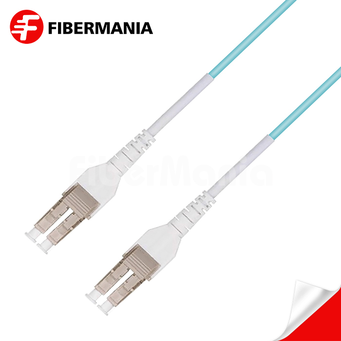 1m LCUpcLCUpc Uniboot Duplex 10g Om3 50125 Multimode Ofnr Fiber Optic Patch Cable 30mm Aqua