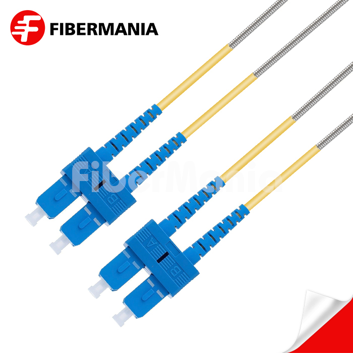 1m ScUpcScUpc Duplex 9125 OS2 Single Mode Ofnr Armored Patch Cable 30mm Yellow 1m ScUpcScUpc Duplex 9125 OS2 Single Mode Ofnr Armored Patch Cable 30mm Yellow