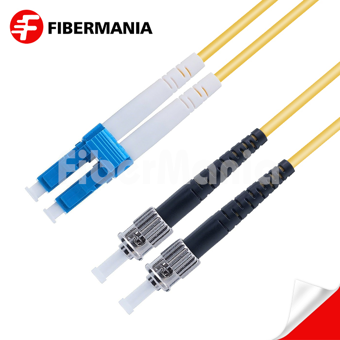 1m StUpcLCUpc Duplex 9125 OS2 Single Mode Ofnr Fiber Optic Patch Cable 30mm Yellow