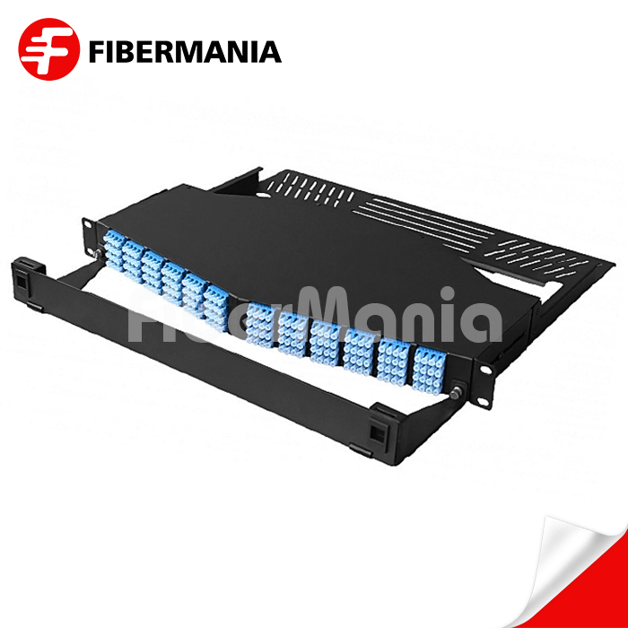 1u 192 Fiber Ultra High Density Angled MTP Patch Panel Fully Loaded