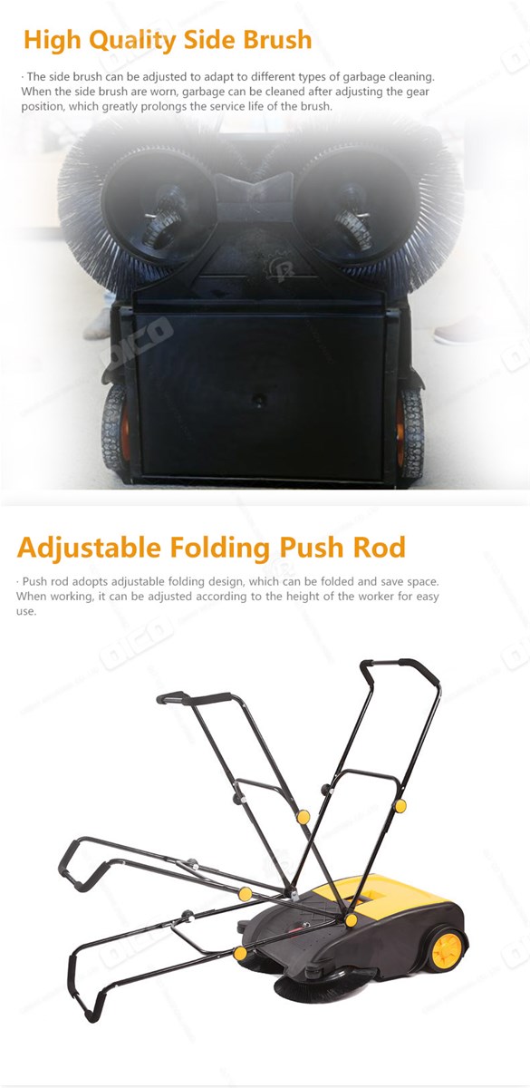 OR50 manual sweeper walk behind road sweeper outdoor street sweeper