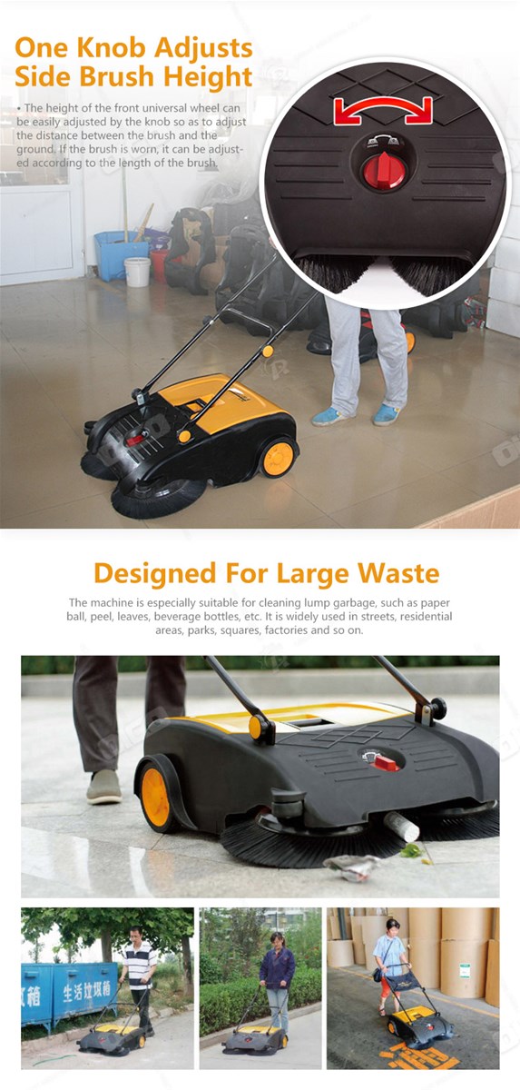 OR50 manual sweeper walk behind road sweeper outdoor street sweeper