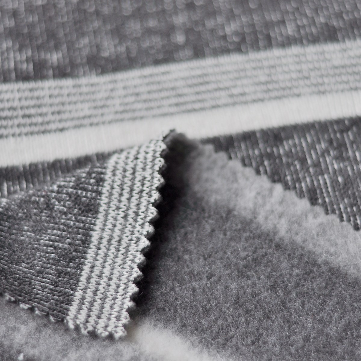 100 polyester polar fleece knitting fabrics stripe sweater outdoor wear fabric fall winter garment used