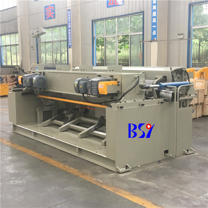 Automatic wood log debarking and rounding machine