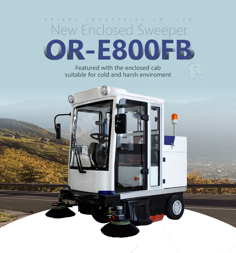 ORE800FB New Enclosed Sweeper compact street sweeper