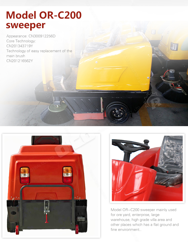 ORC200 industrial ride on road sweeper