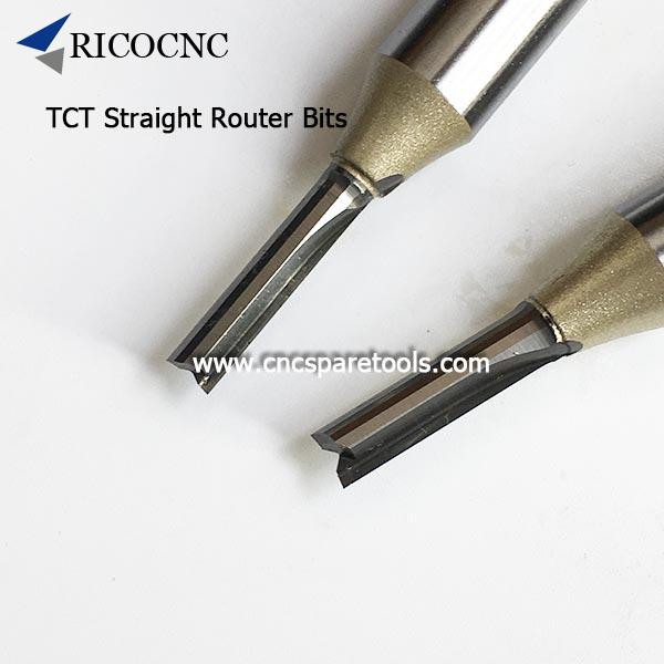 TCT Straight Router Bits Tungsten Carbide Two Straight Flutes Cutters for Woodworking