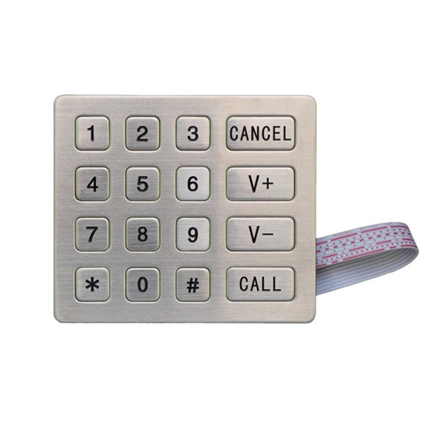 Standard atm keypad 4x4 metal keyboard bank pinpad