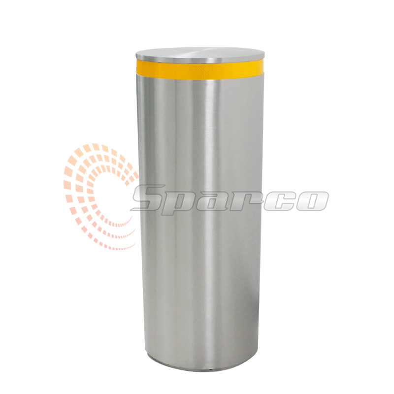 316L Stainless Steel Road Safety Traffic Bollard with Yellow Reflective Tape