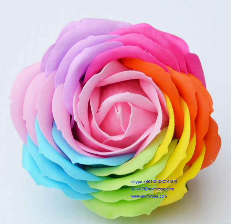 Top Quality Wholesale 9 Pcs Big Colorful Rainbow Soap Flower Best Gift for Valentines DayMothers Day