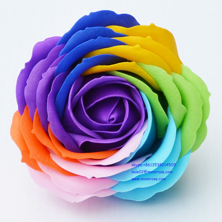 Top Quality Wholesale 9 Pcs Big Colorful Rainbow Soap Flower Best Gift for Valentines DayMothers Day
