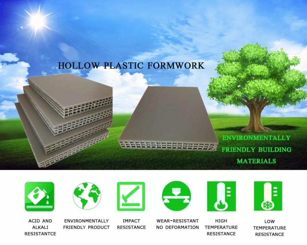 Reusable more than 40100 times PP plastic building template for formwork construction