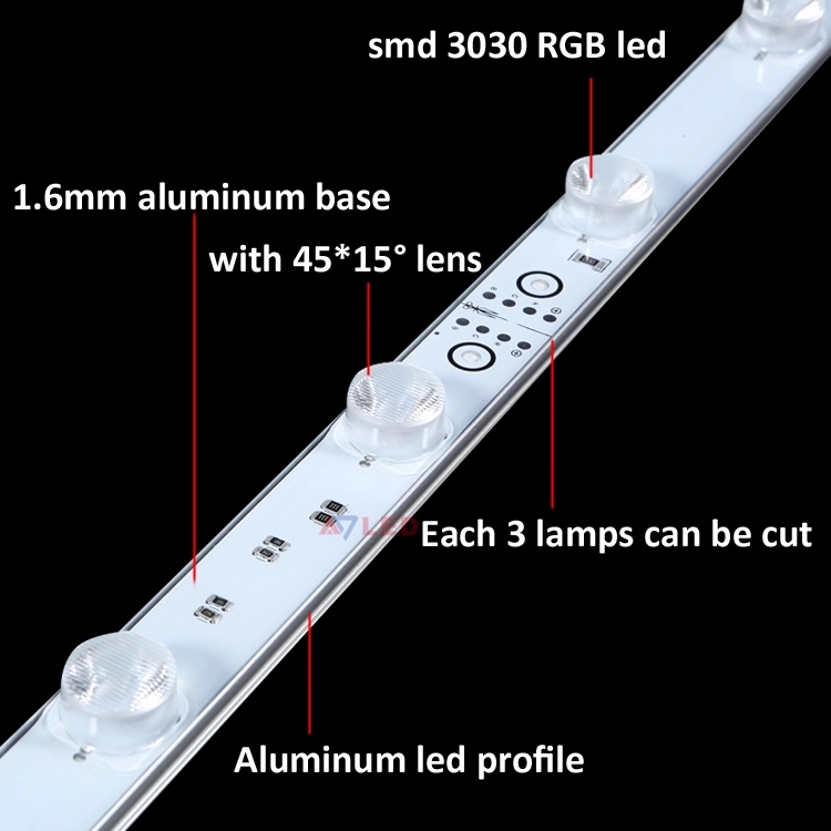 High power warterproof SMD 3030 led edgelit rgb led strip bar for light box poster