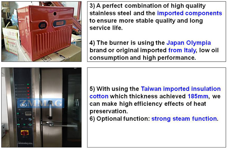 16 Trays Rotary Rack Oven for bakery in Guangzhou