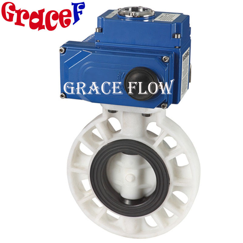 Hot Sale PVC Butterfly Valves with Electric Actuator 12v 24v 110v 220v 380v