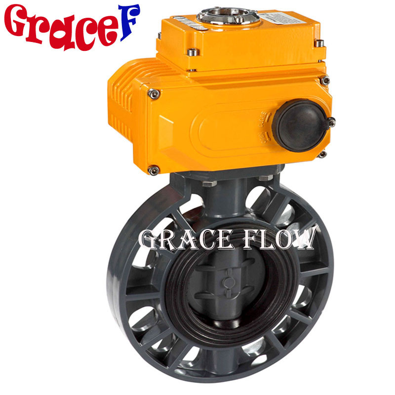 Hot Sale PVC Butterfly Valves with Electric Actuator 12v 24v 110v 220v 380v