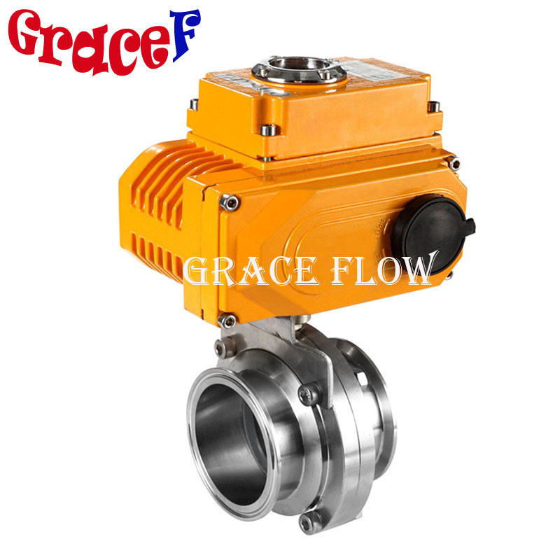 Food Grade 304316L Sanitary Butterfly Valve with Fine Tunning Clamp Weld or Flange End