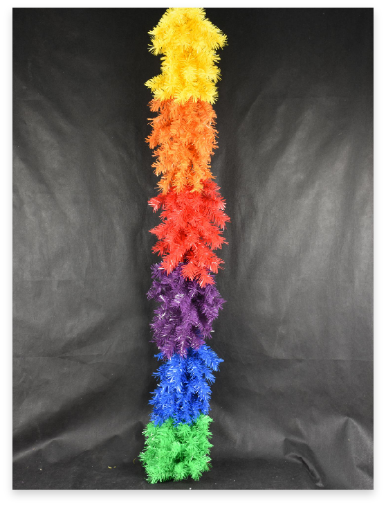 Festive fun artificial Rainbow Christmas cane