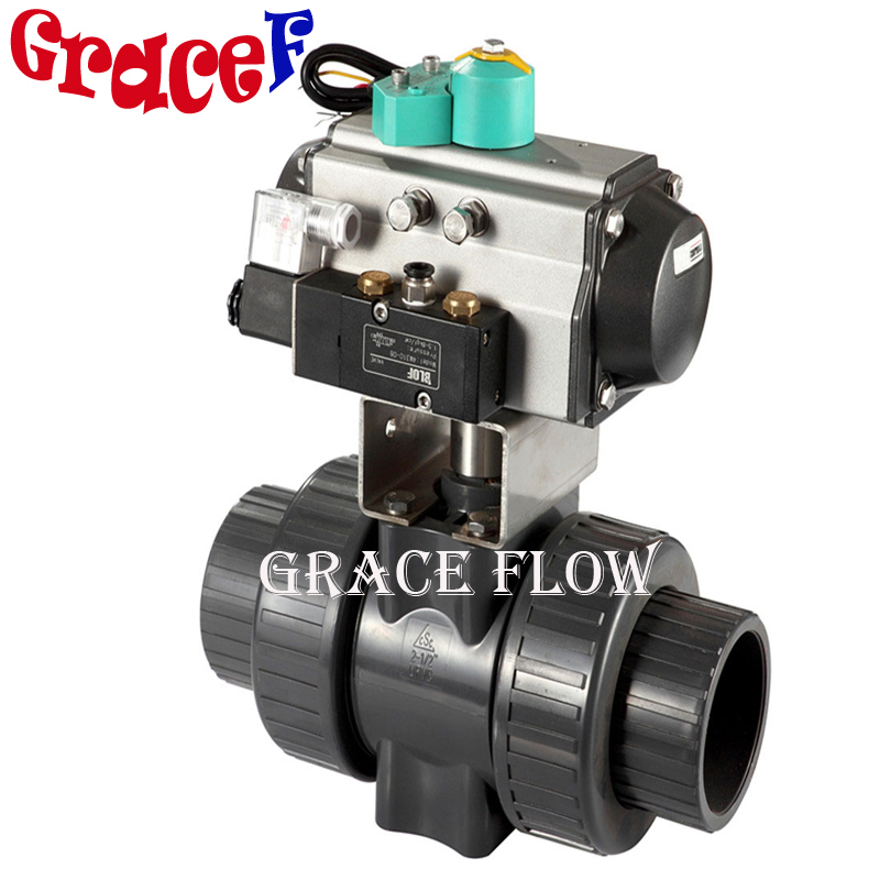 2 Inch Plastic Double Union PVC Ball Valve with Electric Actuator