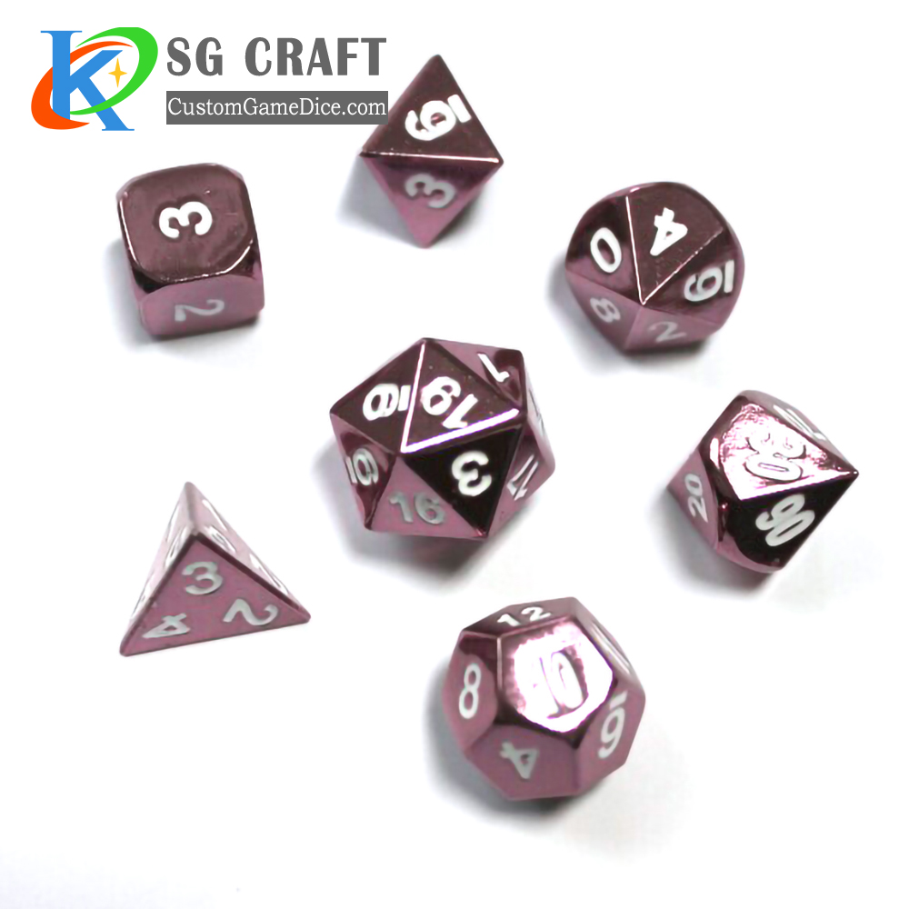 Manufacturer custom wholesale bulk aluminum casino carved polyhedral metal dice