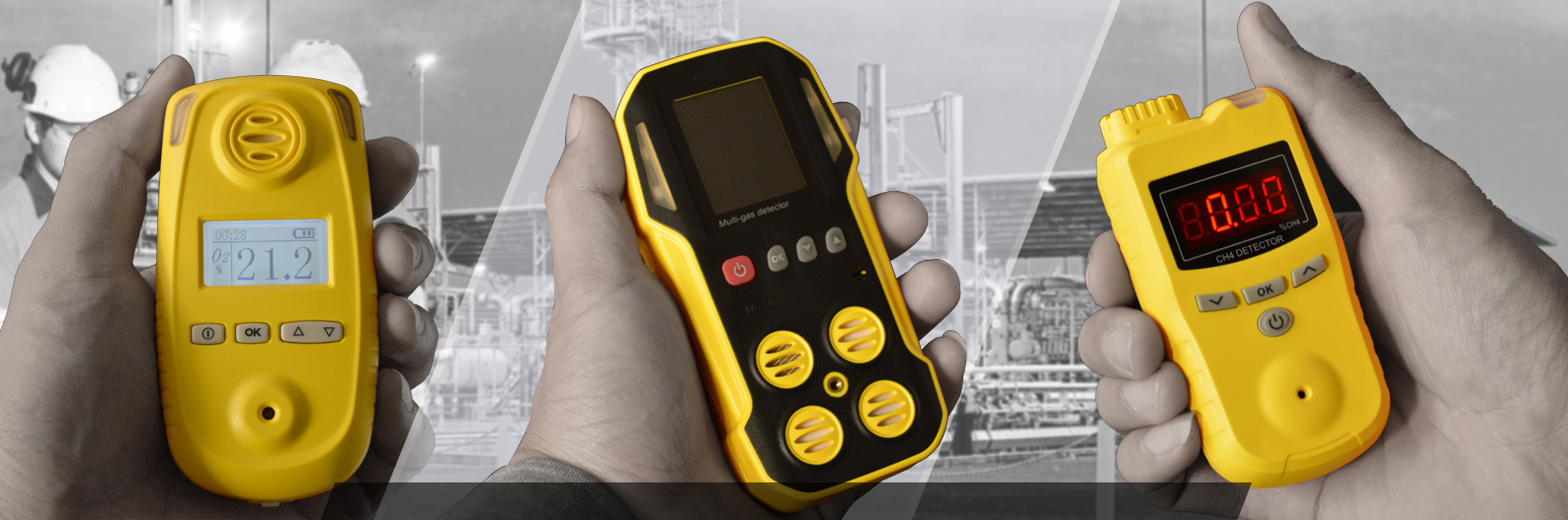 4in1 gas detector alarm multi gas monitor for o2 ch4 co h2s portable gas detector with LCD