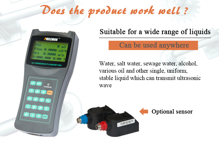 Handheld Portable Ultrasonic Flow Meter for Pipes