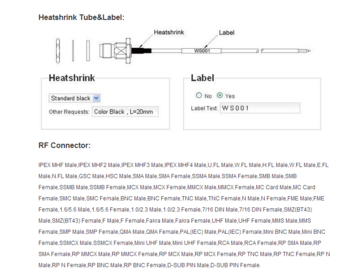 1023 male to BNC male RG179 Cable Assembly