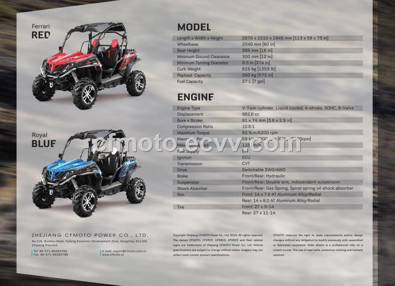 CFMOTO 1000cc 4x4 UTV ZFORCE 1000 for sale