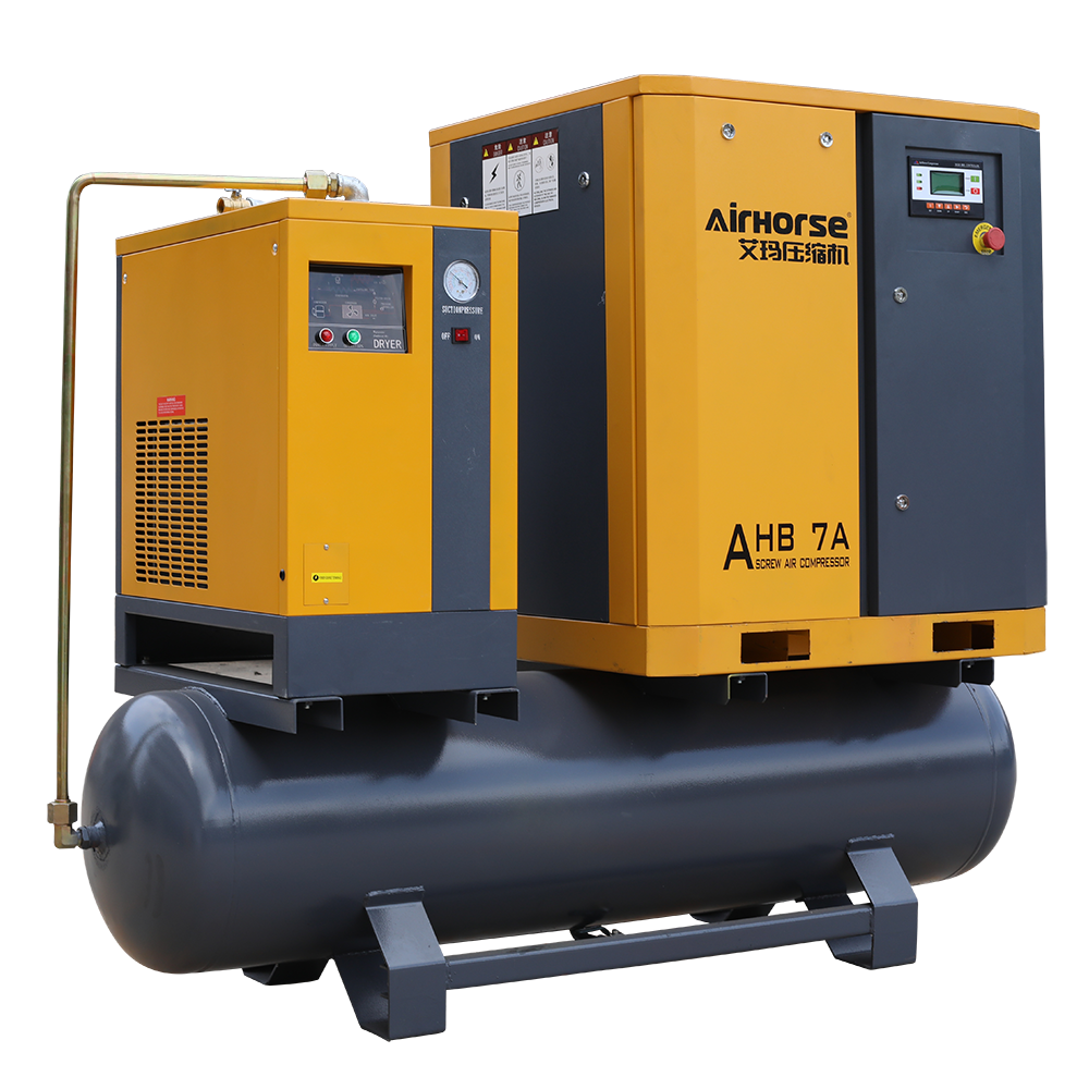 Airhorse 11kw15hp Screw air compressor with dryer receiver