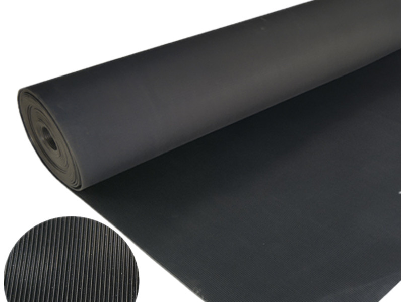 Stripefine ribbed rubber sheet