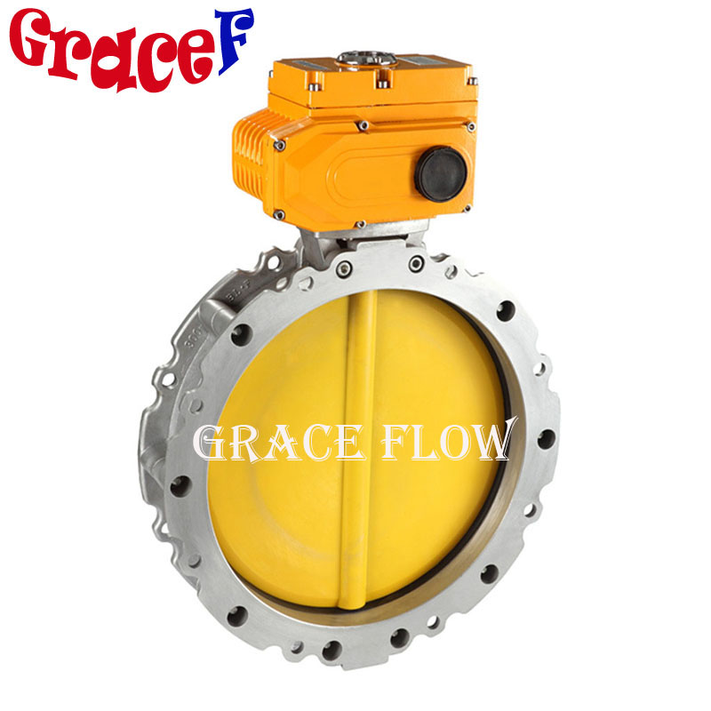 12v 24v 110v 380v motorized wafer Epoxy lined electric butterfly valve